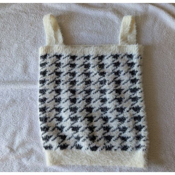 Willow & Wind Fuzzy Knit 2-pc Houndstooth Cardigan & Tank Set  Sz XS - Picture 8 of 9